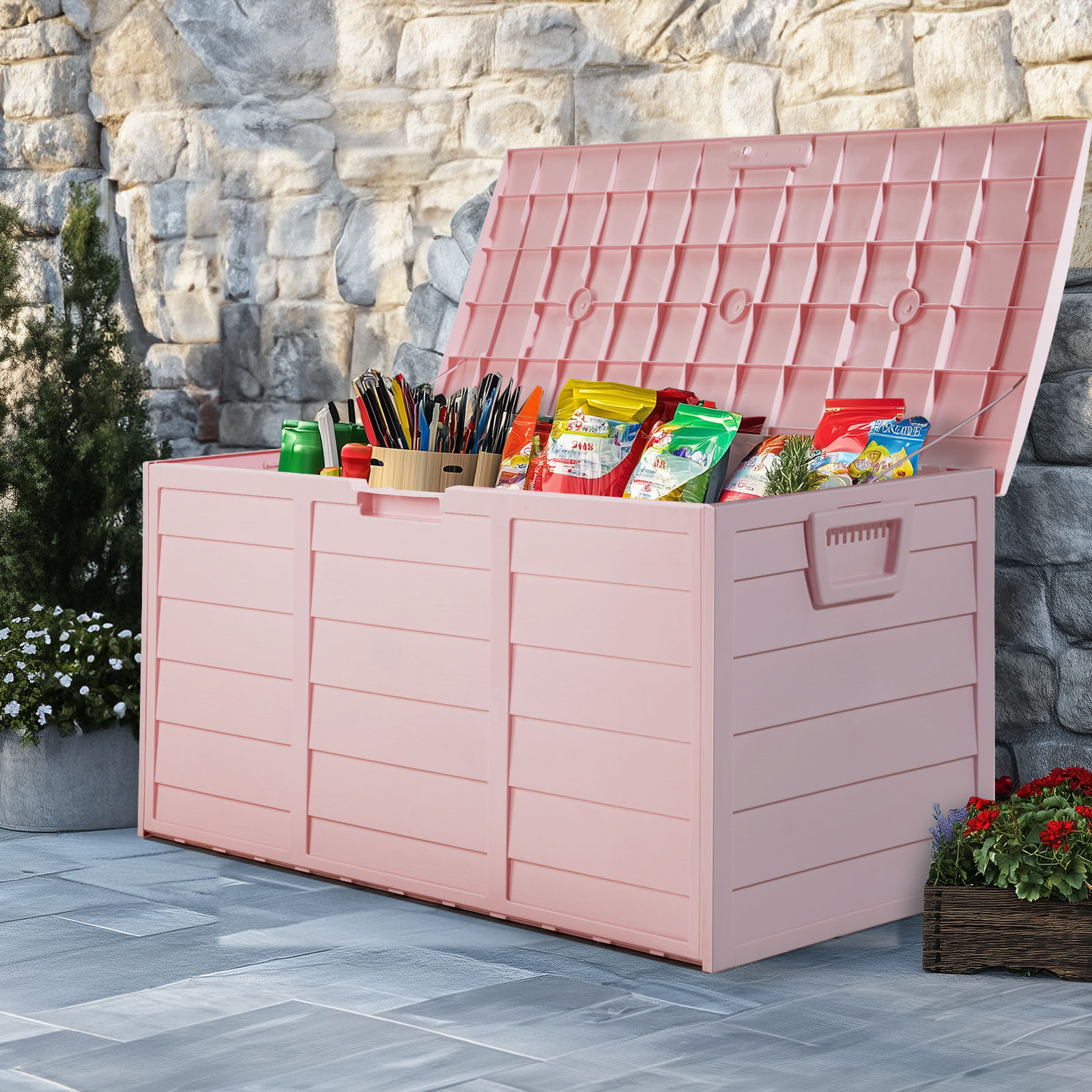 Kids Outdoor Garden - Light Pink 75Gal(280L) Patio Outdoor Storage