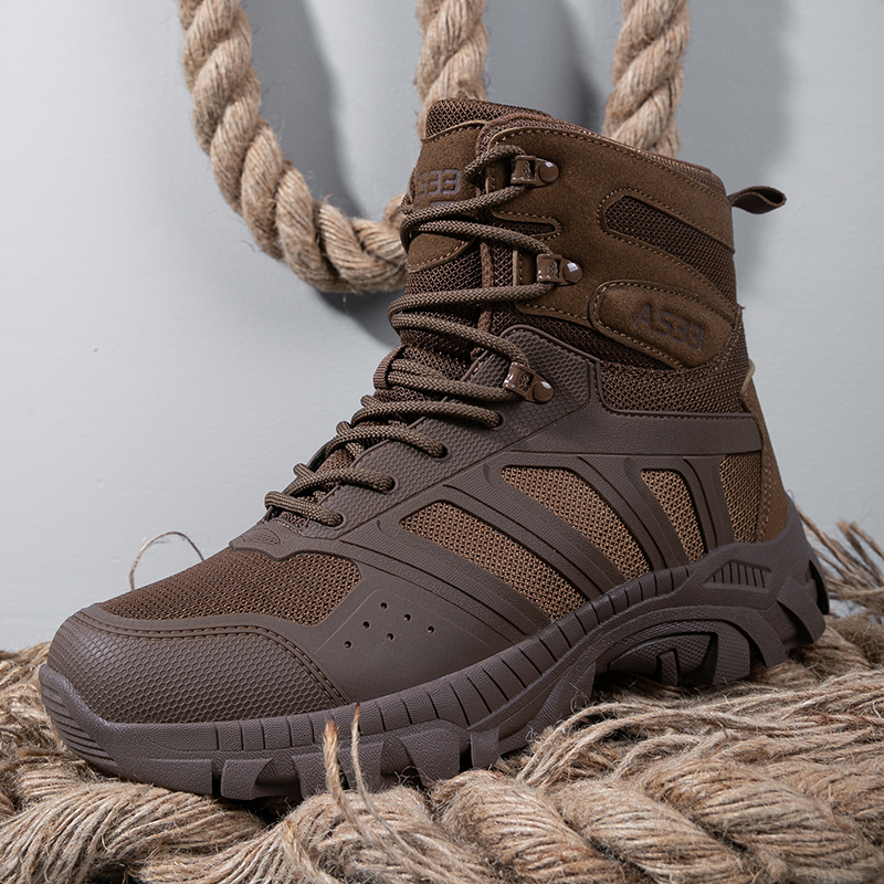 Kids Outdoor Climbing - Men Tactical Boots Lace Up Desert