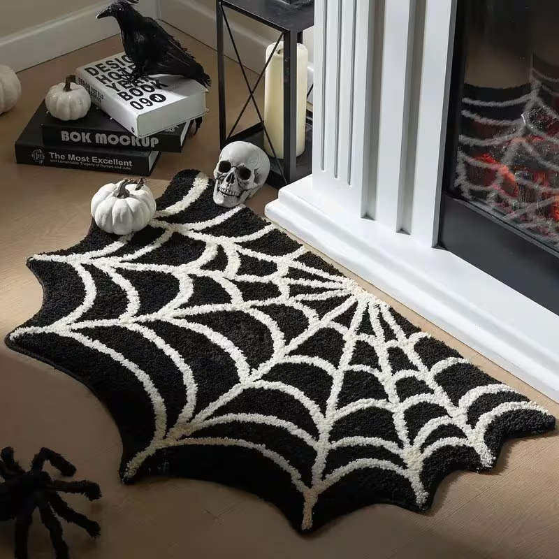 Kids Outdoor Mat Waterproof - Halloween Personalized Spider Web Floor Mats