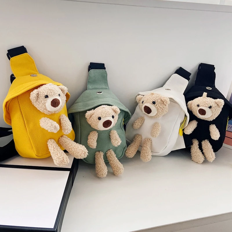 Kids Outdoor Backpack - Korean Bear Crossbody Bags Fashion Canvas