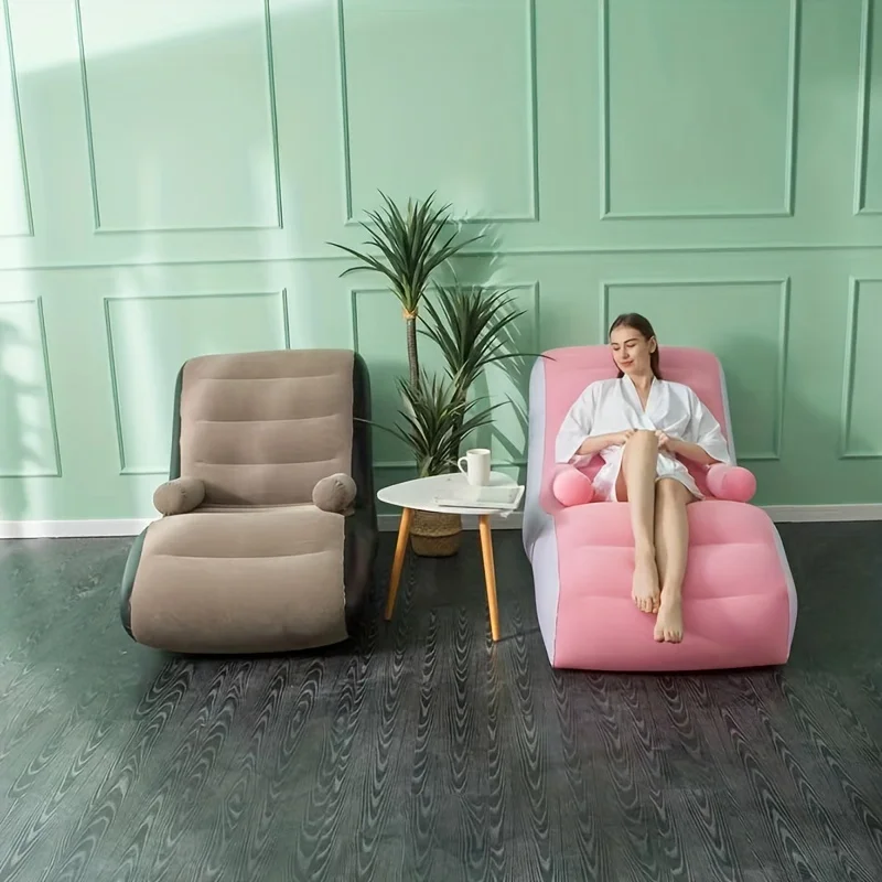Kids Outdoor Chair Plastic - Inflatable Lazy Sofa Flocking PVC Sofa