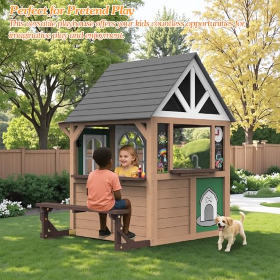 Outdoor play house for kids: f - Kids Outdoor House With Kitchen ulasan dan harga