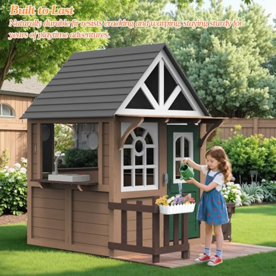 Outdoor play house for kids: f - Kids Outdoor House With Kitchen ulasan dan harga