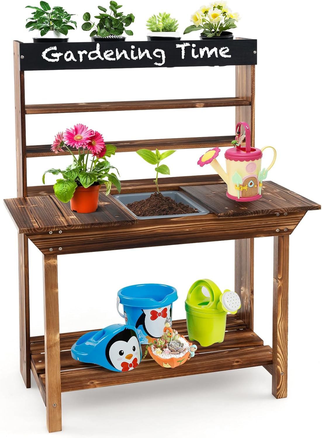 Mud Kitchen, Fir Wood Kids Pot - Kids Outdoor House With Kitchen ulasan dan harga