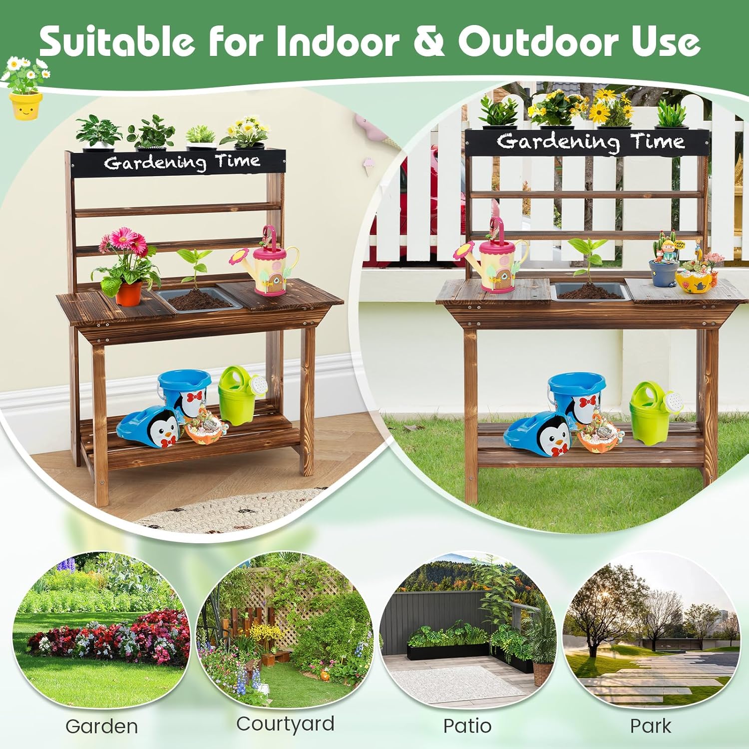Mud Kitchen, Fir Wood Kids Pot - Kids Outdoor House With Kitchen ulasan dan harga