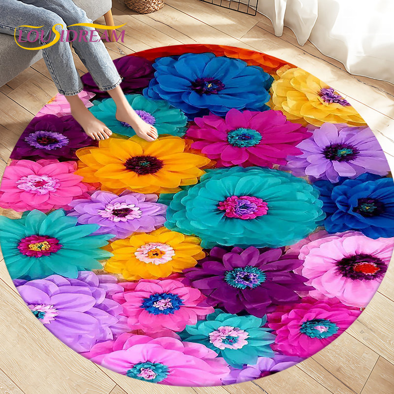 Nordic Flower Daisy Pattern Ar - Kids Outdoor Mat Waterproof ulasan dan harga