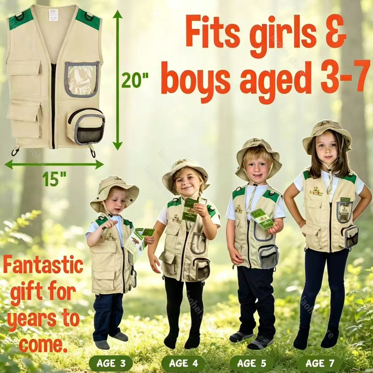 Kids Explorer Vest and Hat Cos - Play Kids Outdoor ulasan dan harga