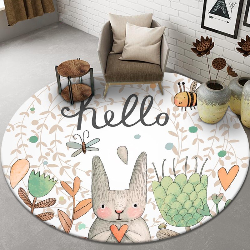 VIKAMA Round Cartoon Carpet fo - Kids Outdoor Mat Waterproof ulasan dan harga