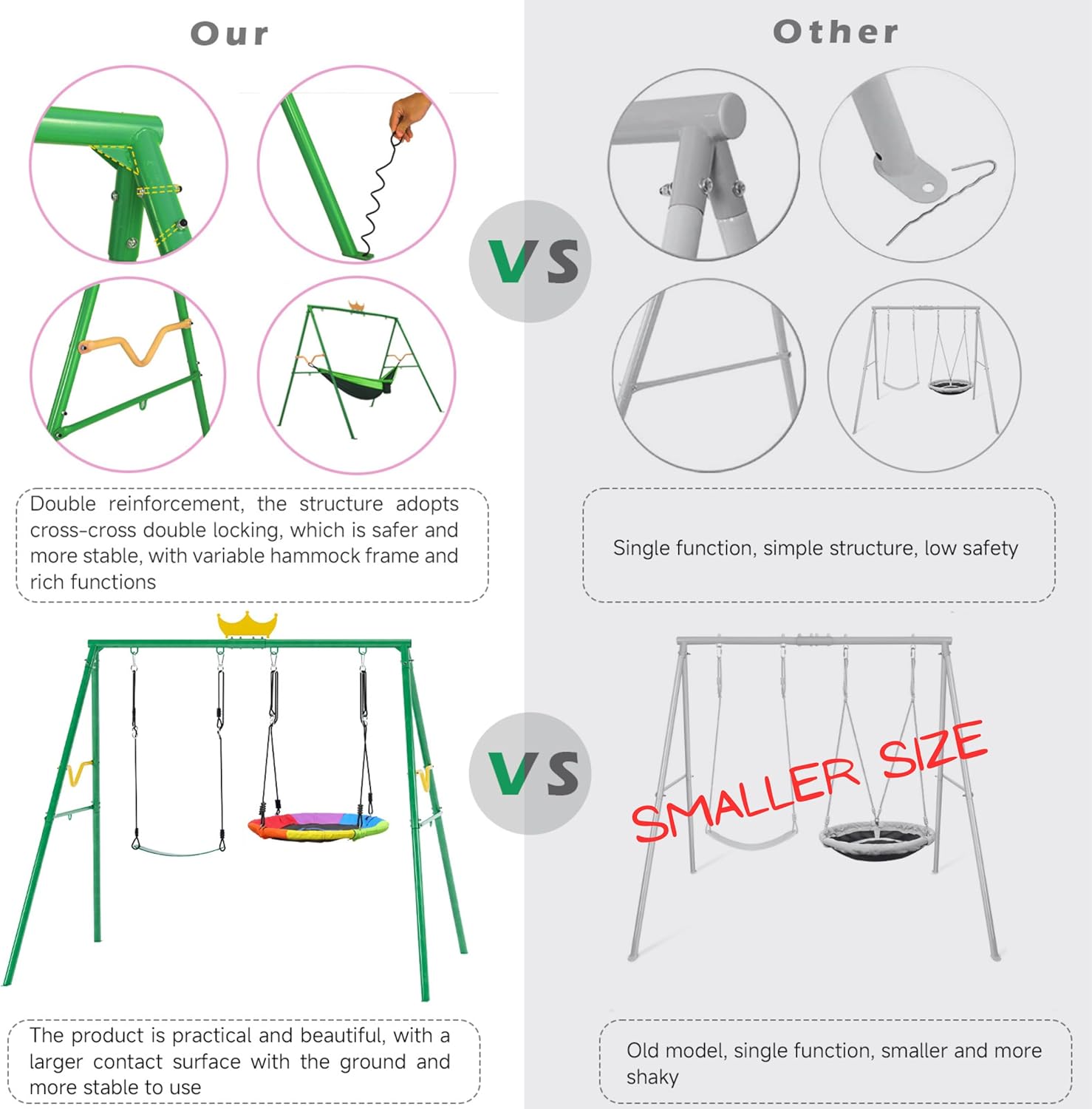 Crown 2-in-1 Swing&Hammock,460 - Kids Outdoor Hammock Swing ulasan dan harga