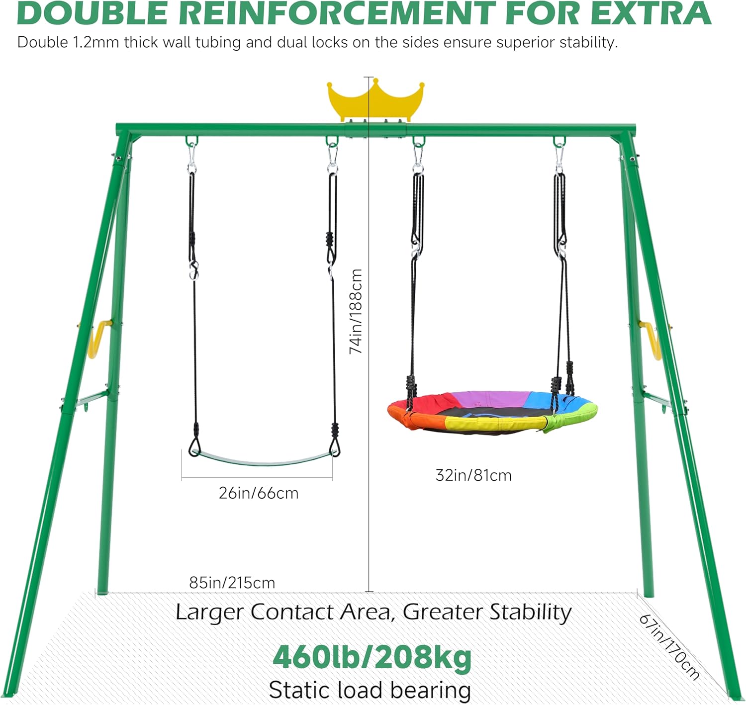 Crown 2-in-1 Swing&Hammock,460 - Kids Outdoor Hammock Swing ulasan dan harga