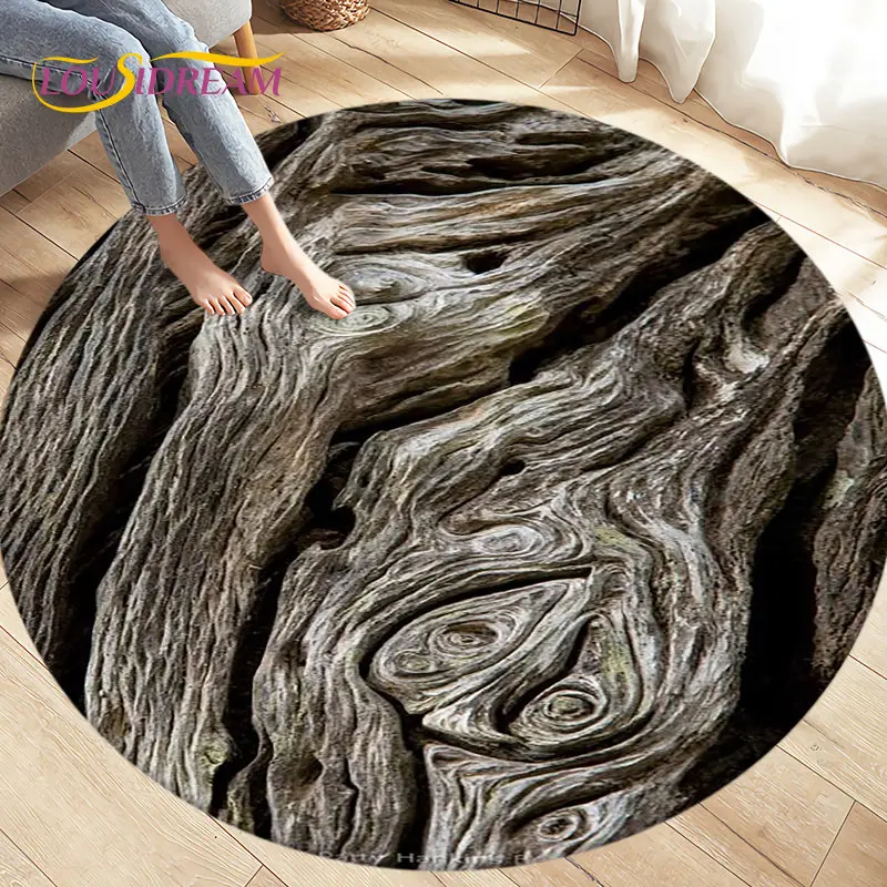 3D Wood Grain Round Area Rug,C - Kids Outdoor Mat Waterproof ulasan dan harga