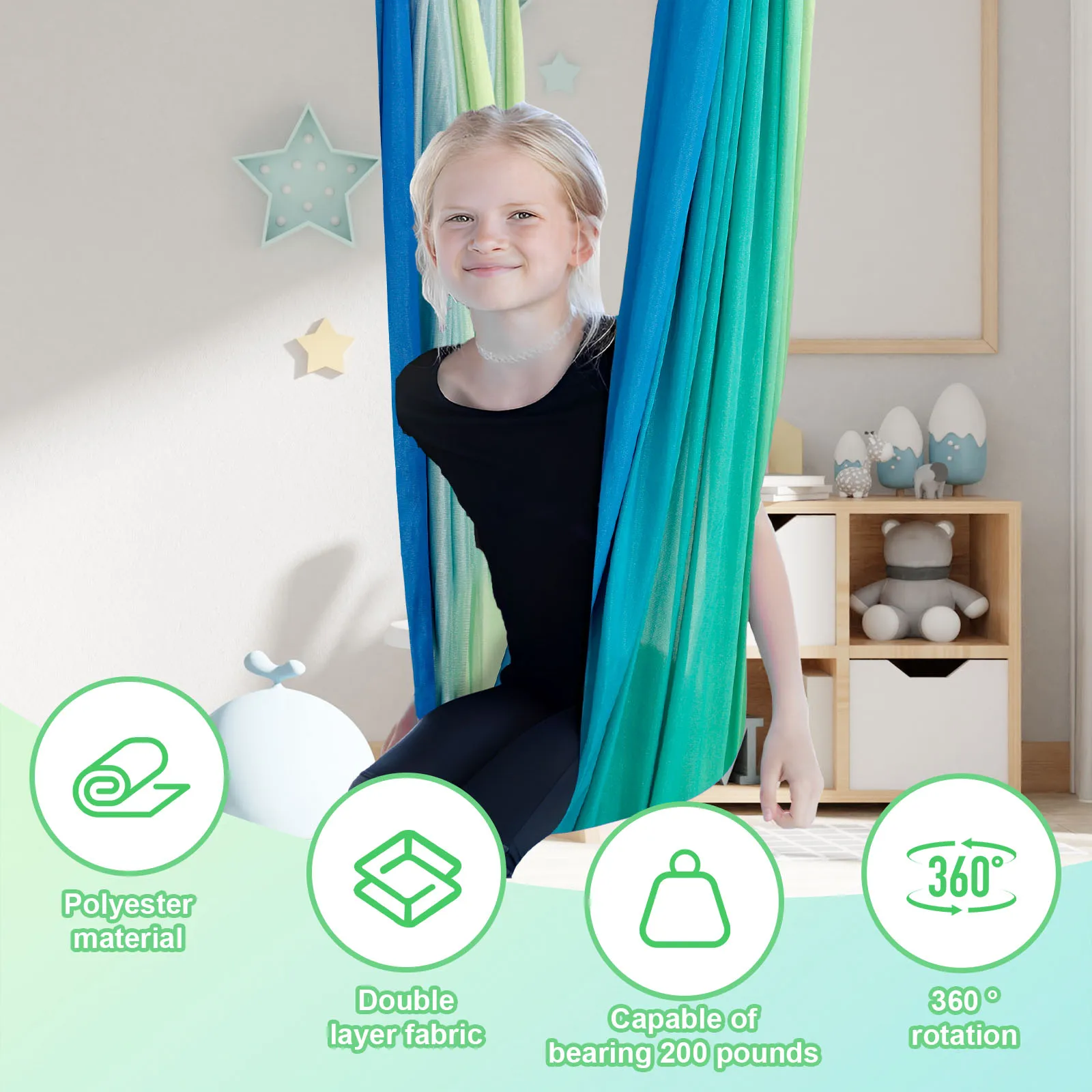 Sensory Swings Double Layer Ki - Kids Outdoor Hammock Swing ulasan dan harga