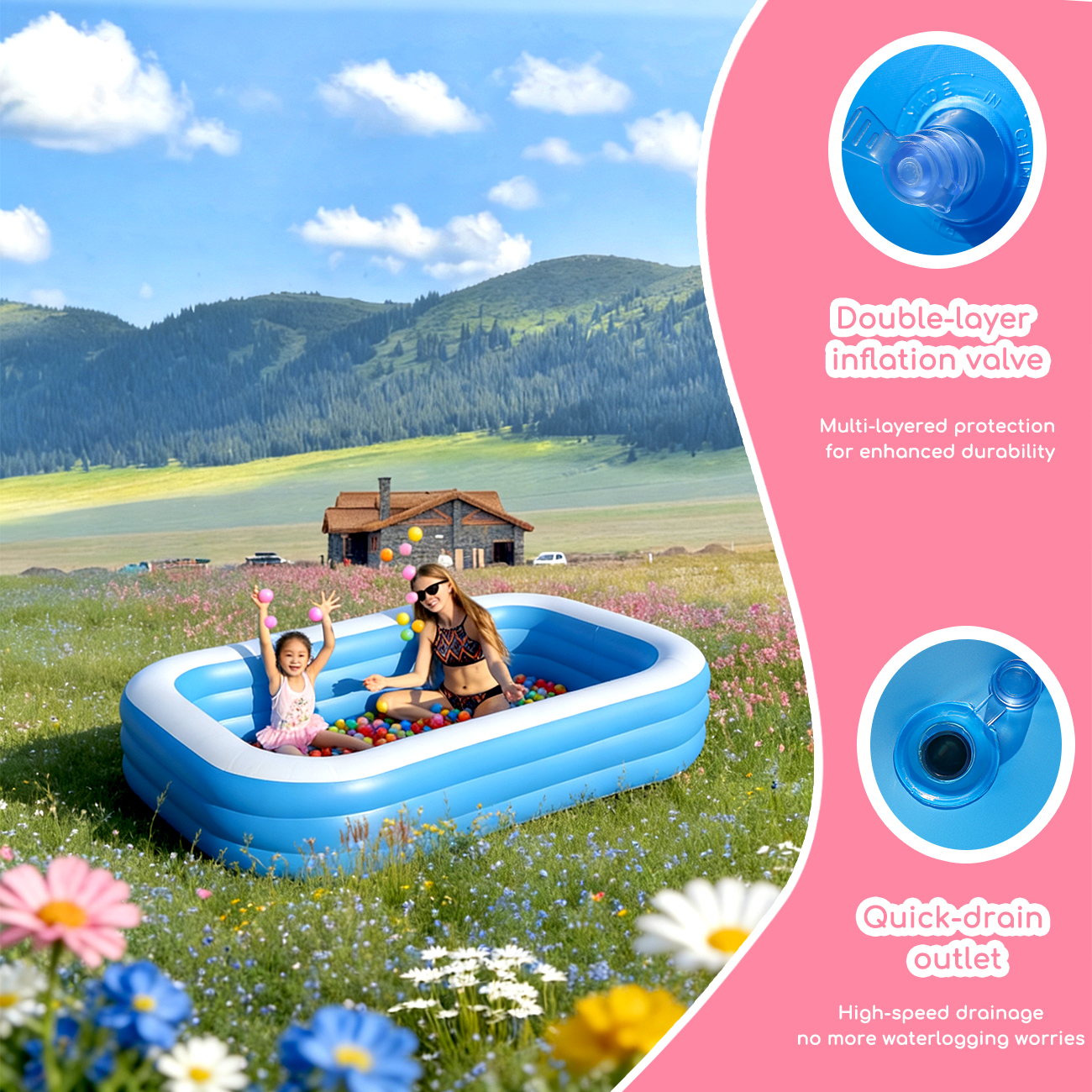 Inflatable Pool for Kids and A - Kids Outdoor Garden ulasan dan harga