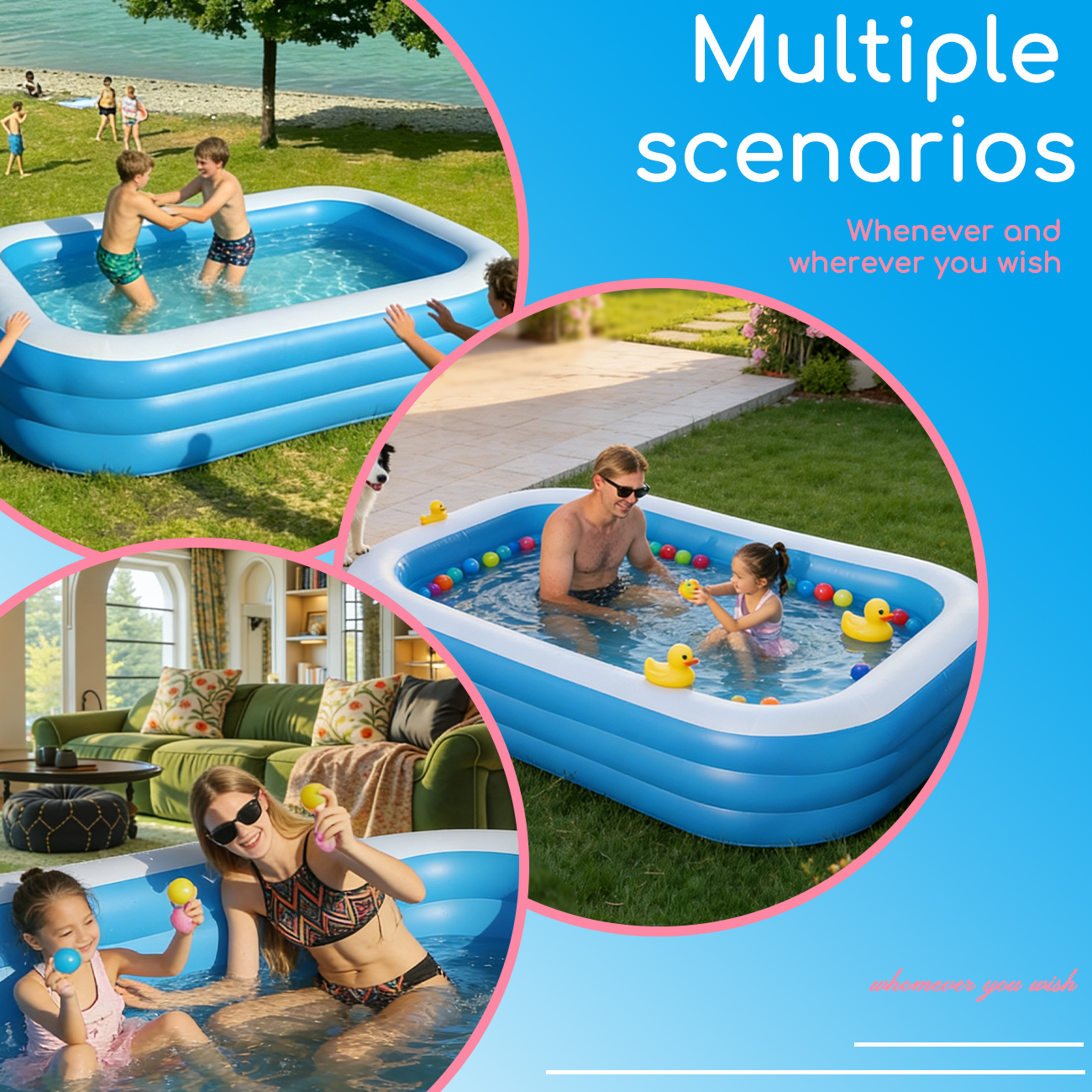 Inflatable Pool for Kids and A - Kids Outdoor Garden ulasan dan harga