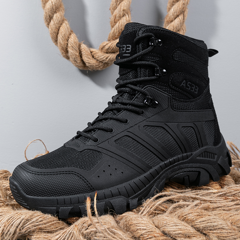 Men Tactical Boots Lace Up Des - Kids Outdoor Climbing ulasan dan harga