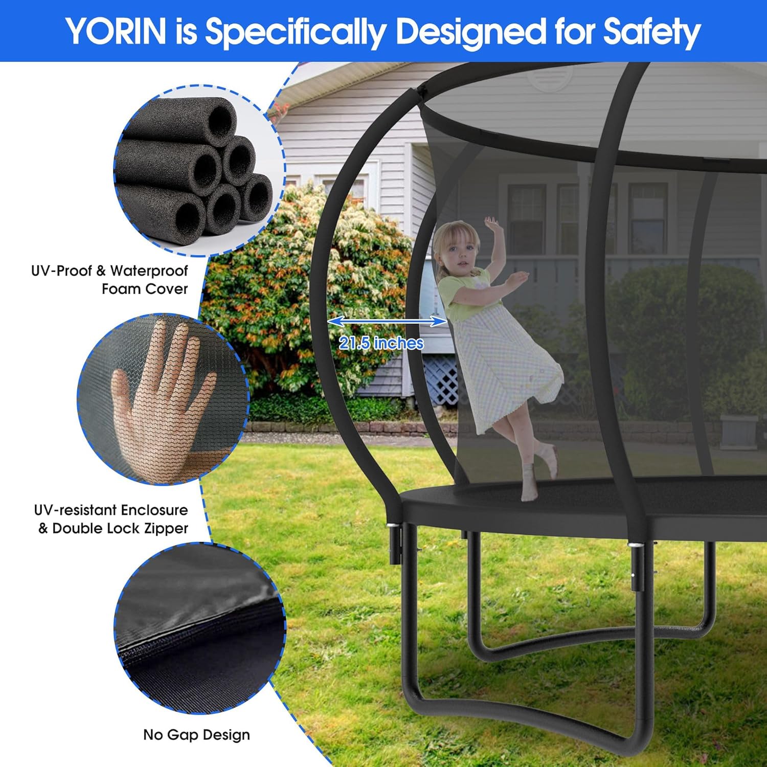 Large Outdoor Trampoline with  - Kids Outdoor Garden ulasan dan harga
