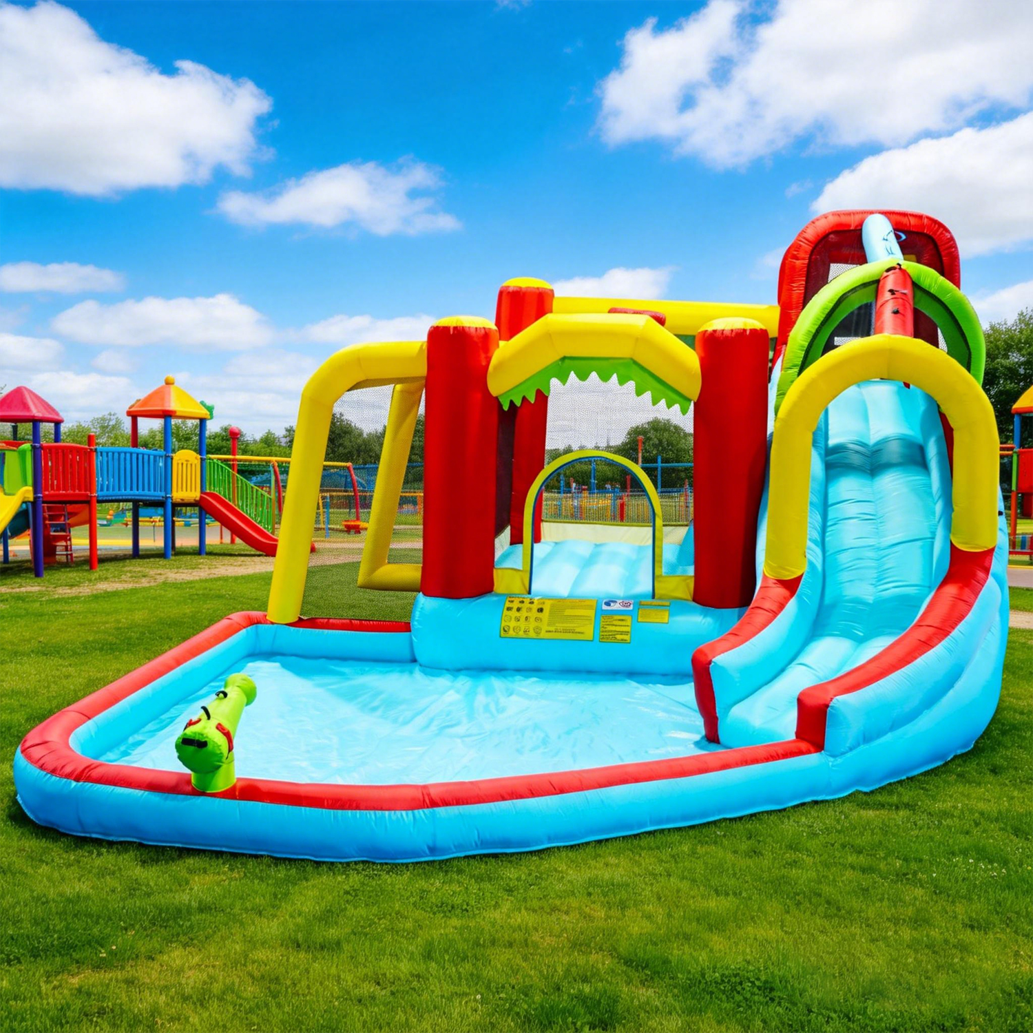 7in1 Inflatable Water Slide Pa - Kids Outdoor Basketball ulasan dan harga