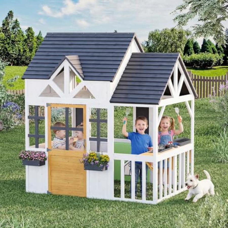 Outdoor play house for kids: w - Kids Outdoor House With Kitchen ulasan dan harga