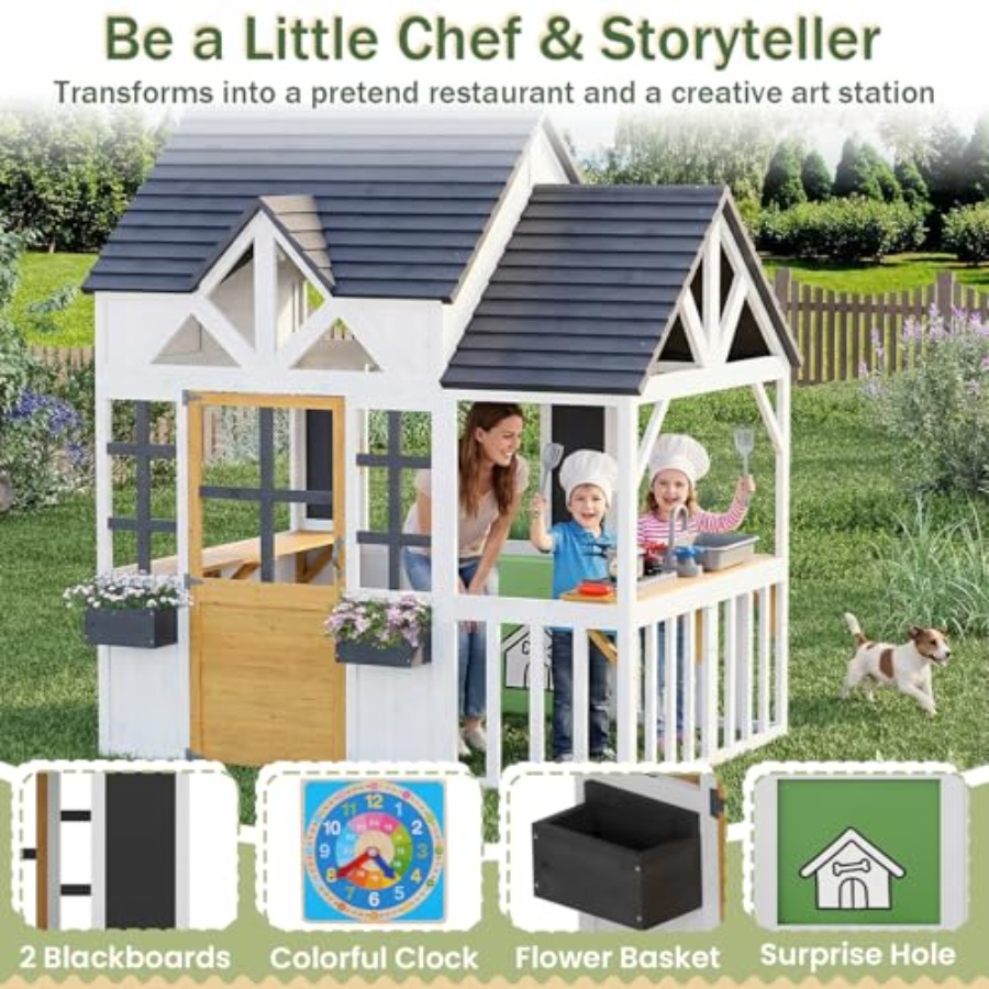 Outdoor play house for kids: w - Kids Outdoor House With Kitchen ulasan dan harga