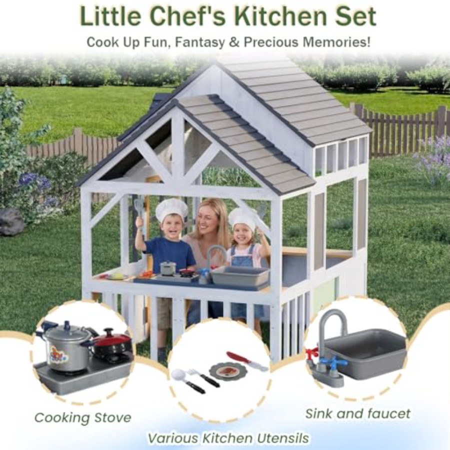 Outdoor play house for kids: w - Kids Outdoor House With Kitchen ulasan dan harga