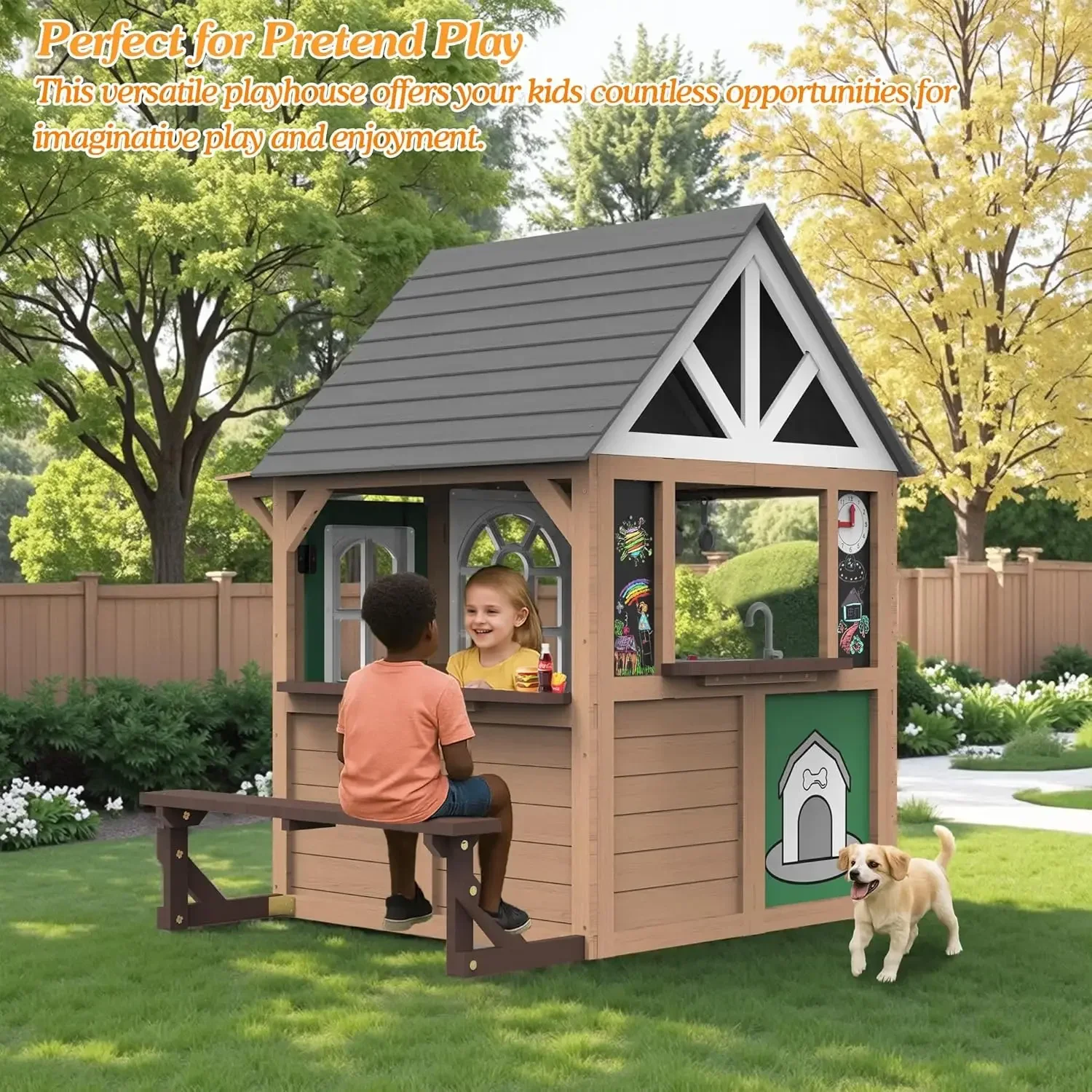 Seizeen Outdoor Play House for - Kids Outdoor House With Kitchen ulasan dan harga