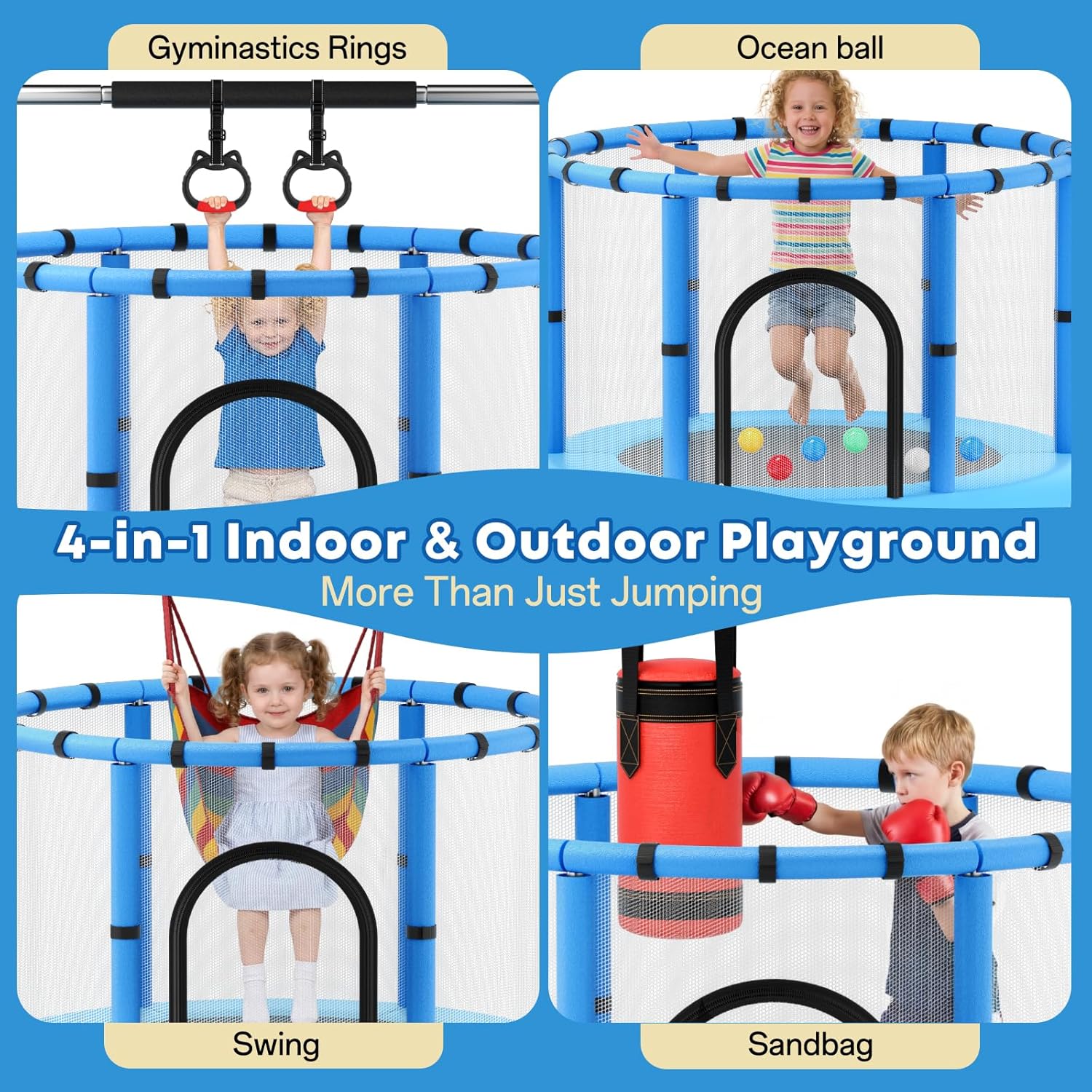 Toddler Trampoline,Trampoline  - Kids Outdoor Garden ulasan dan harga
