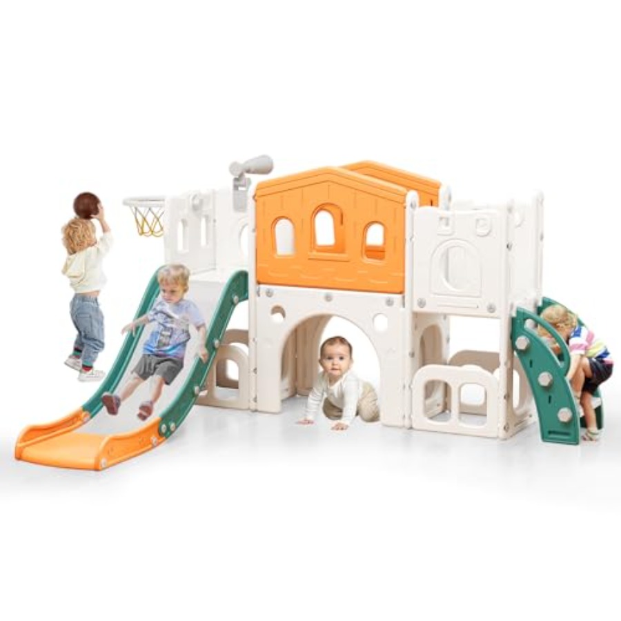8 in 1 Toddler Slide Set Kid S - Kids Outdoor Basketball ulasan dan harga