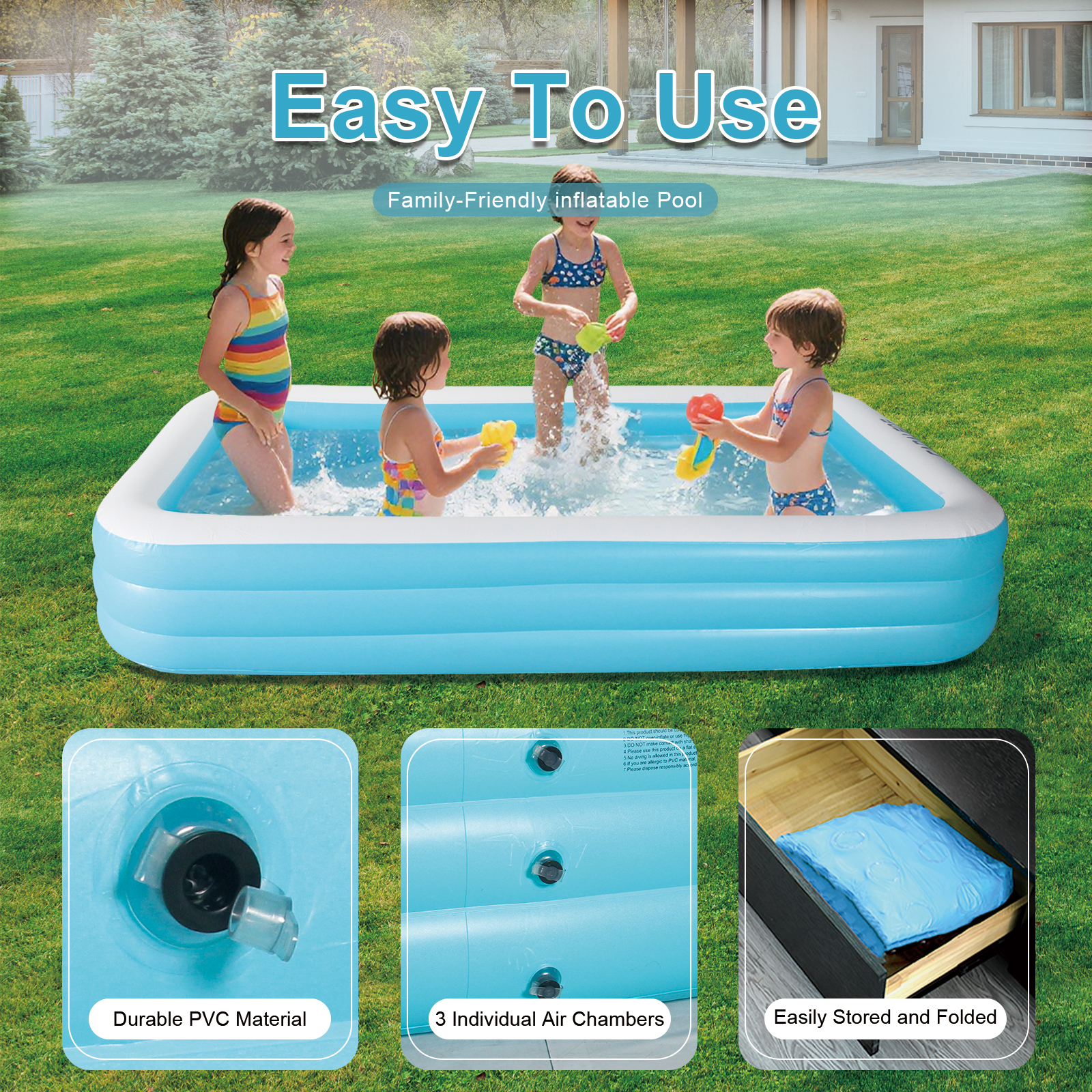 Inflatable swimming Pool for K - Kids Outdoor Garden ulasan dan harga