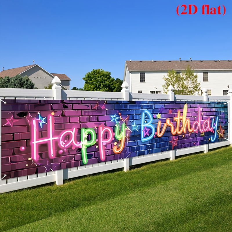 VIKAMA Neon Happy Birthday Ban - Kids Outdoor Fence ulasan dan harga