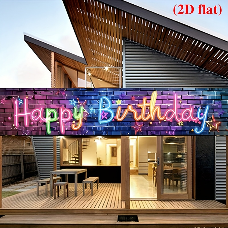 VIKAMA Neon Happy Birthday Ban - Kids Outdoor Fence ulasan dan harga