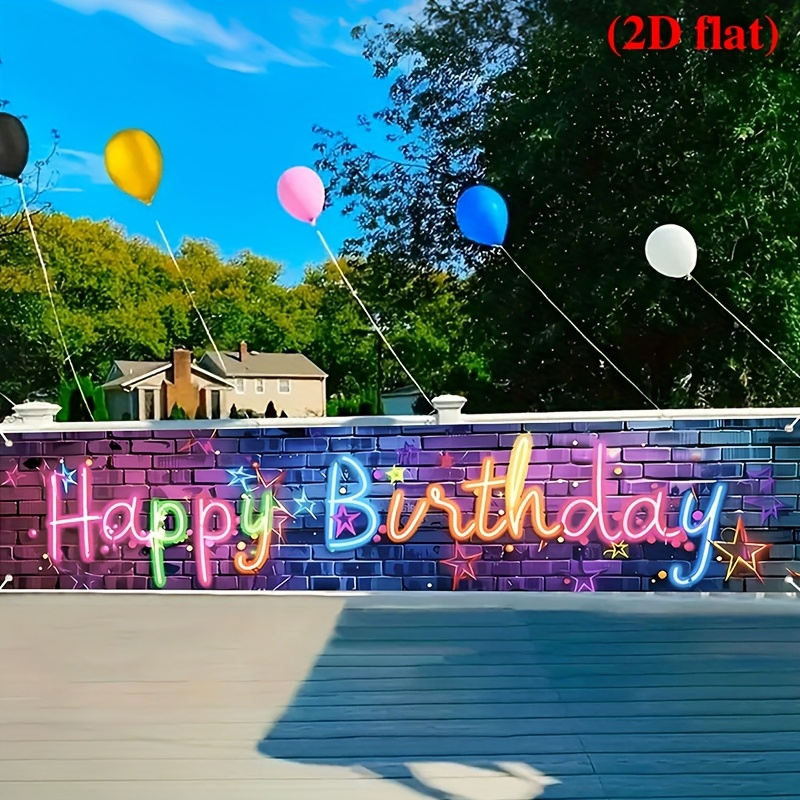 VIKAMA Neon Happy Birthday Ban - Kids Outdoor Fence ulasan dan harga