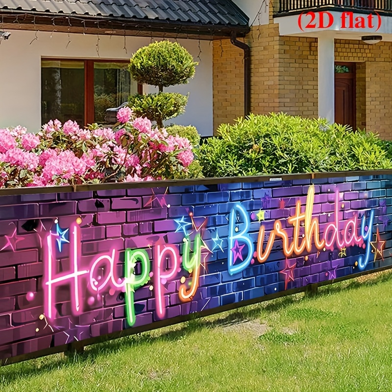 VIKAMA Neon Happy Birthday Ban - Kids Outdoor Fence ulasan dan harga