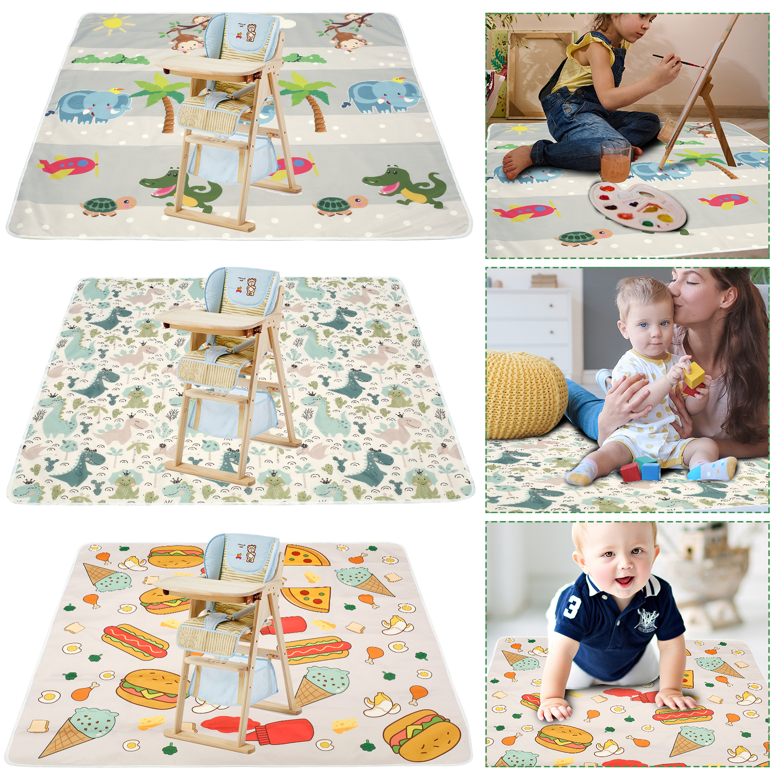 Baby Splat Mat for Under High  - Kids Outdoor Mat Waterproof ulasan dan harga