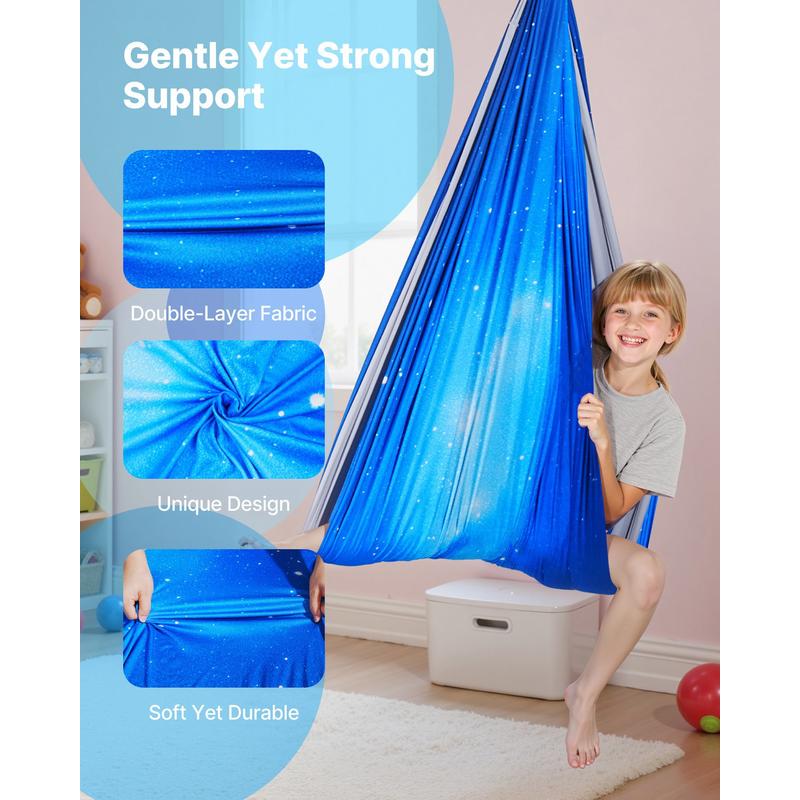 Sensory Swing, Double-Layer Fa - Kids Outdoor Hammock Swing ulasan dan harga