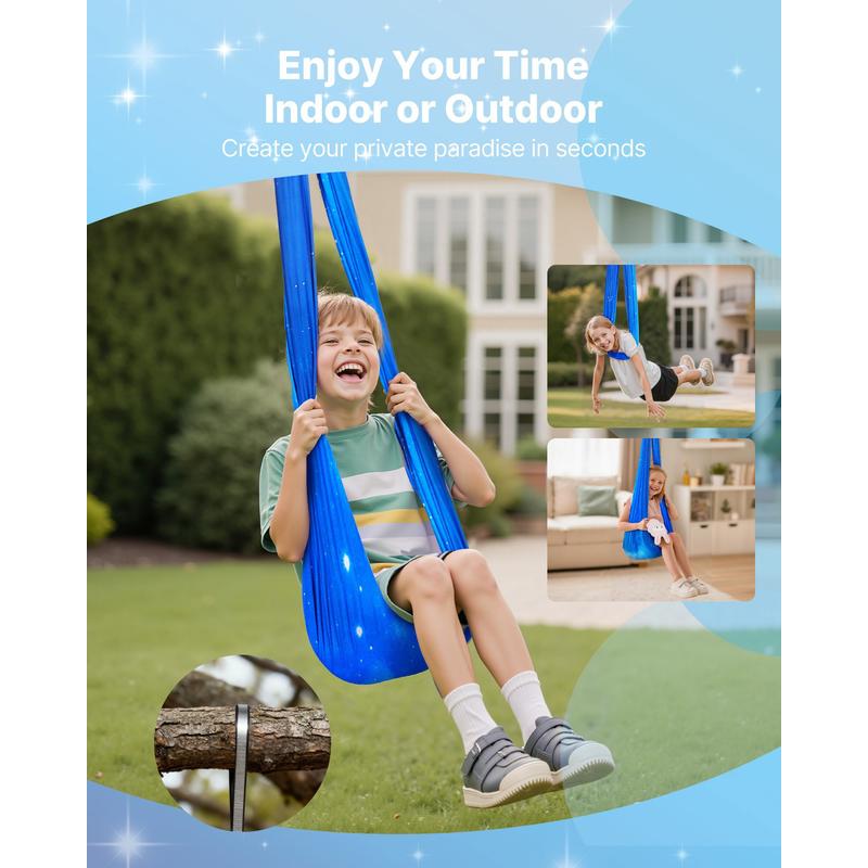Sensory Swing, Double-Layer Fa - Kids Outdoor Hammock Swing ulasan dan harga
