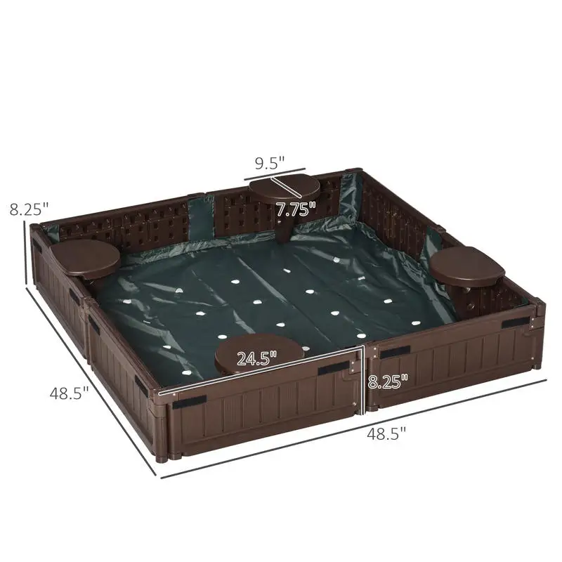 Outsunny Kids Outdoor Sandbox  - Kids Outdoor Garden ulasan dan harga