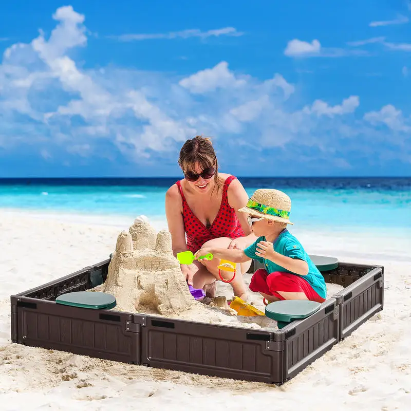 Outsunny Kids Outdoor Sandbox  - Kids Outdoor Garden ulasan dan harga