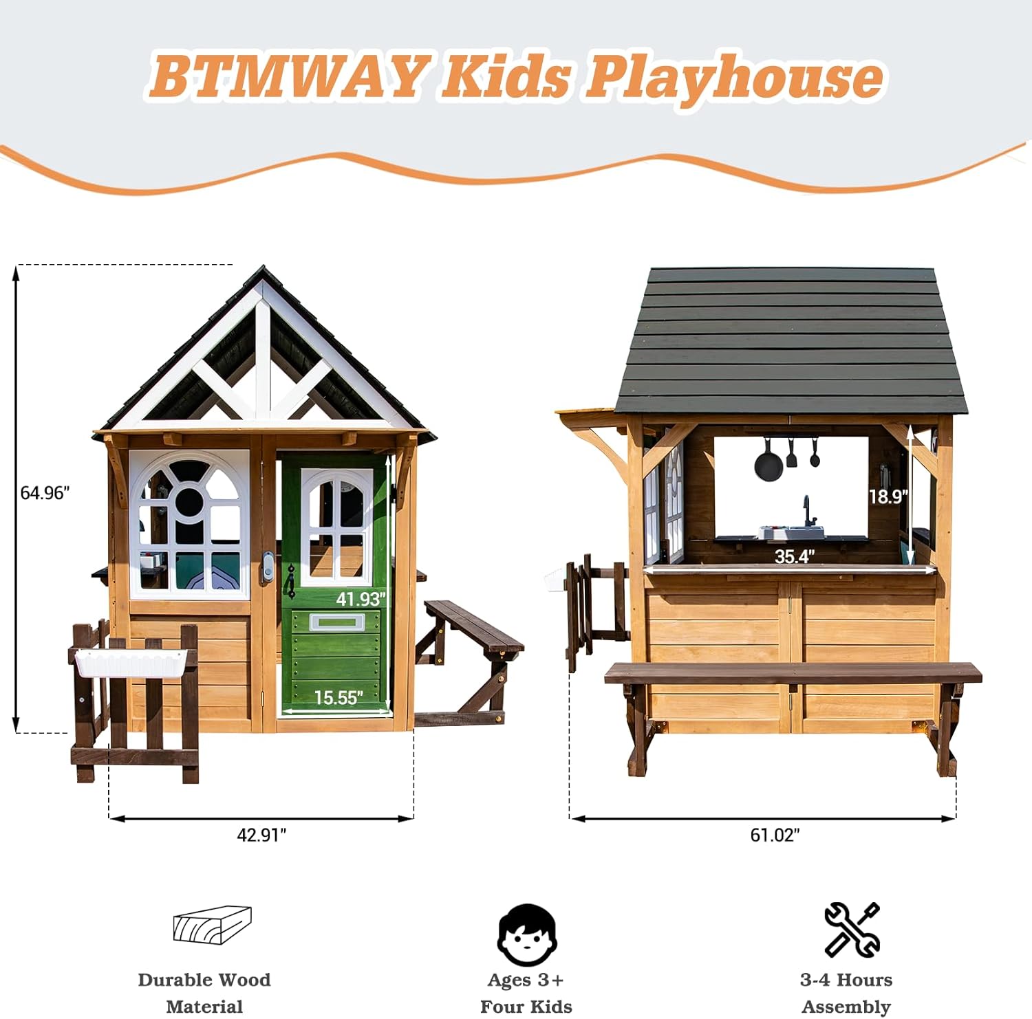Kids Playhouse Outdoor Cedar G - Kids Outdoor House With Kitchen ulasan dan harga
