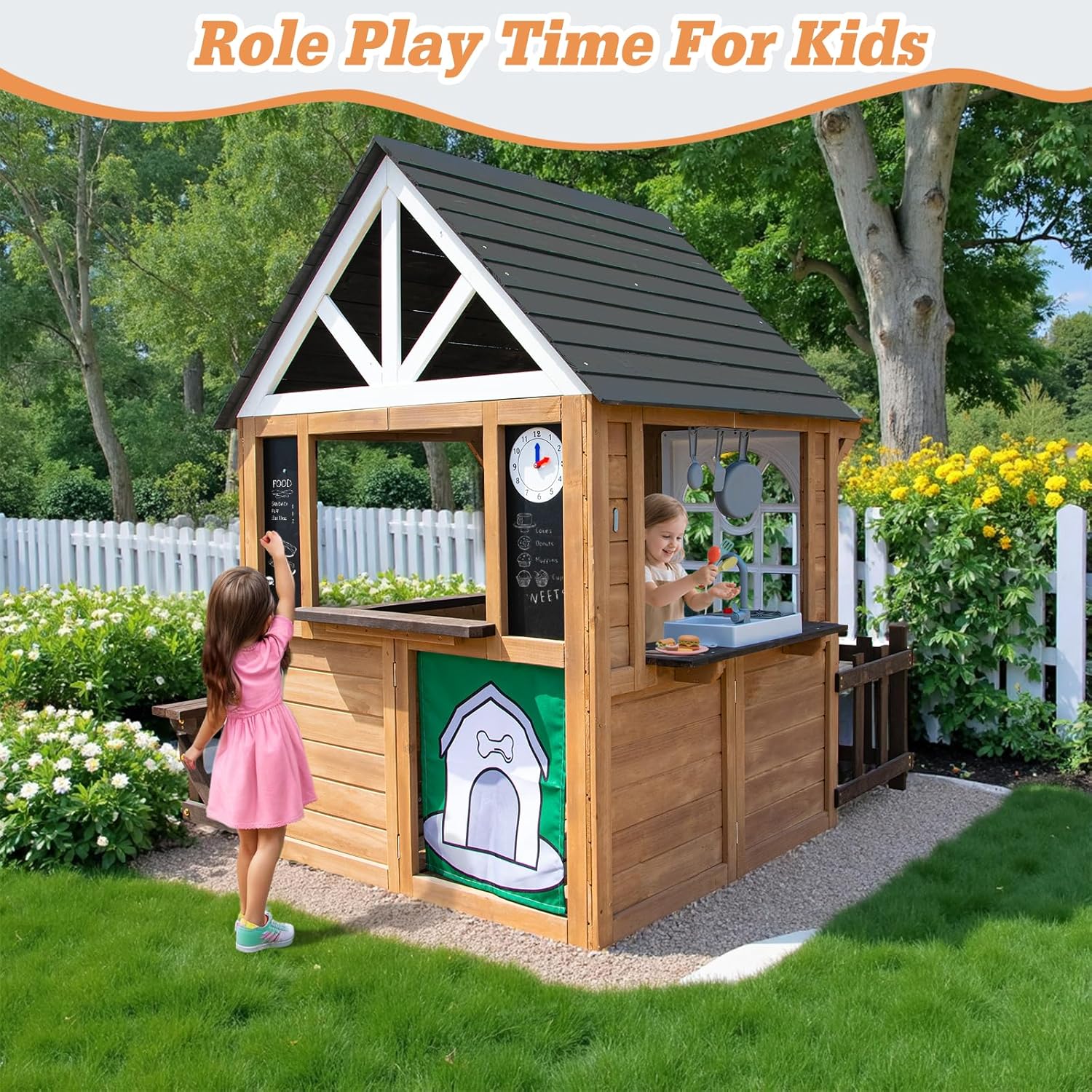 Kids Playhouse Outdoor Cedar G - Kids Outdoor House With Kitchen ulasan dan harga